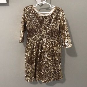 Girls gold sequin dress